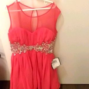 B. Darlin gorgeous prom dress with rhinestones